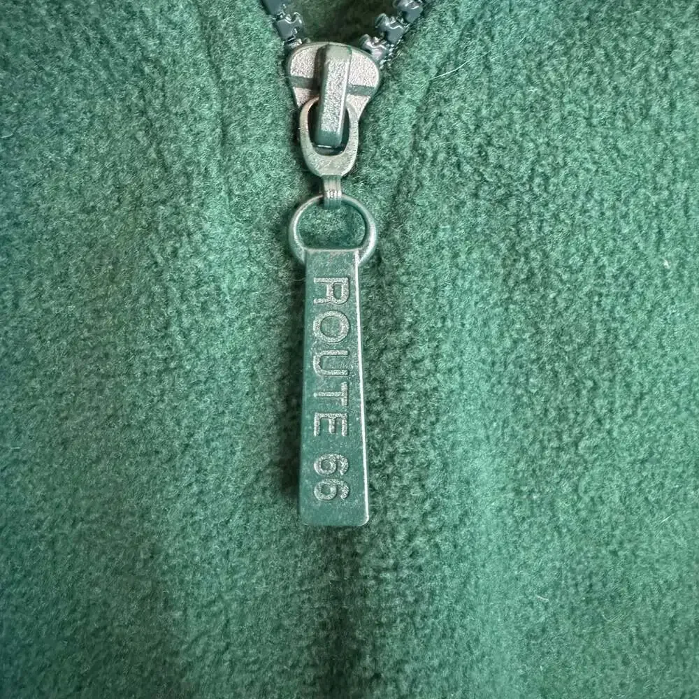 Vintage Route 66 green fleece pullover sweatshirt size Small